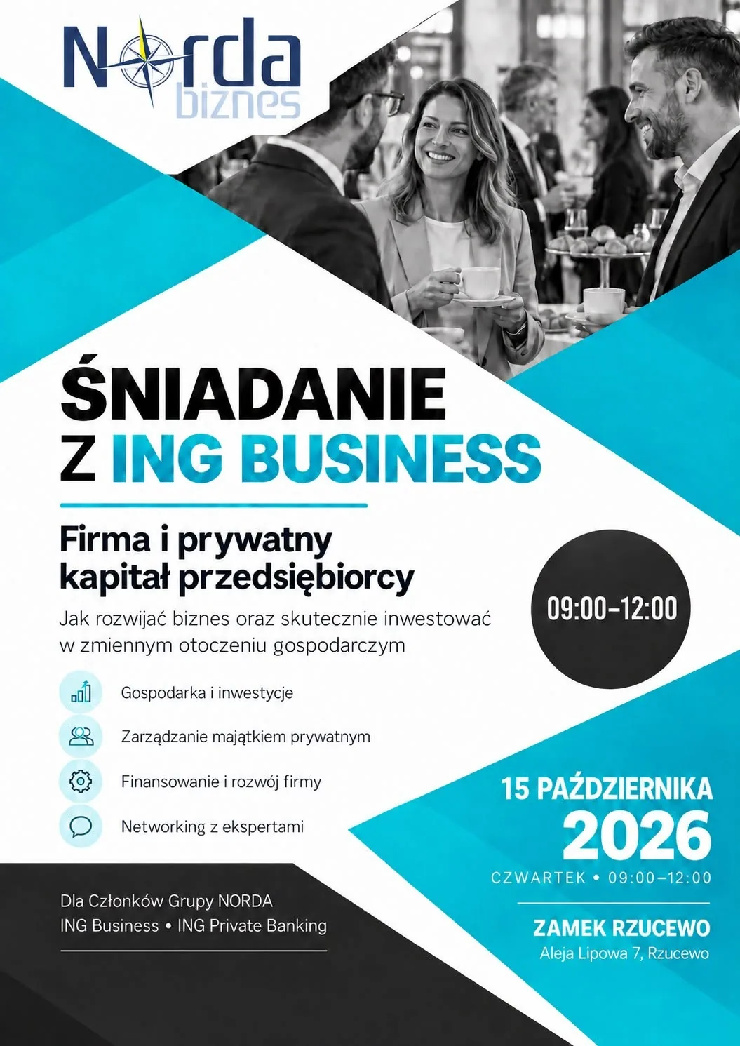Śniadanie z ING Business pt. Firma i prywatny kapitał przedsiębiorcy. Jak rozwijać biznes oraz skutecznie inwestować w zmiennym otoczeniu gospodarczym